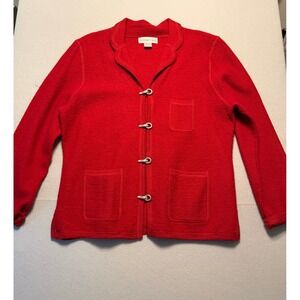 Cambridge Country Vintage Wool Toggle Cardigan Jacket Red Women Large